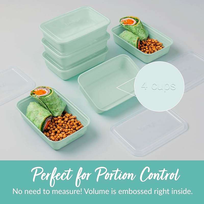 Bentgo Prep - 20-Piece 1-Compartment Reusable Meal Prep Containers with Lids, PFAS & BPA Free Materials, Durable, Microwave, Freezer, & Dishwasher Safe To Go Food Storage (Mint) - Image 7