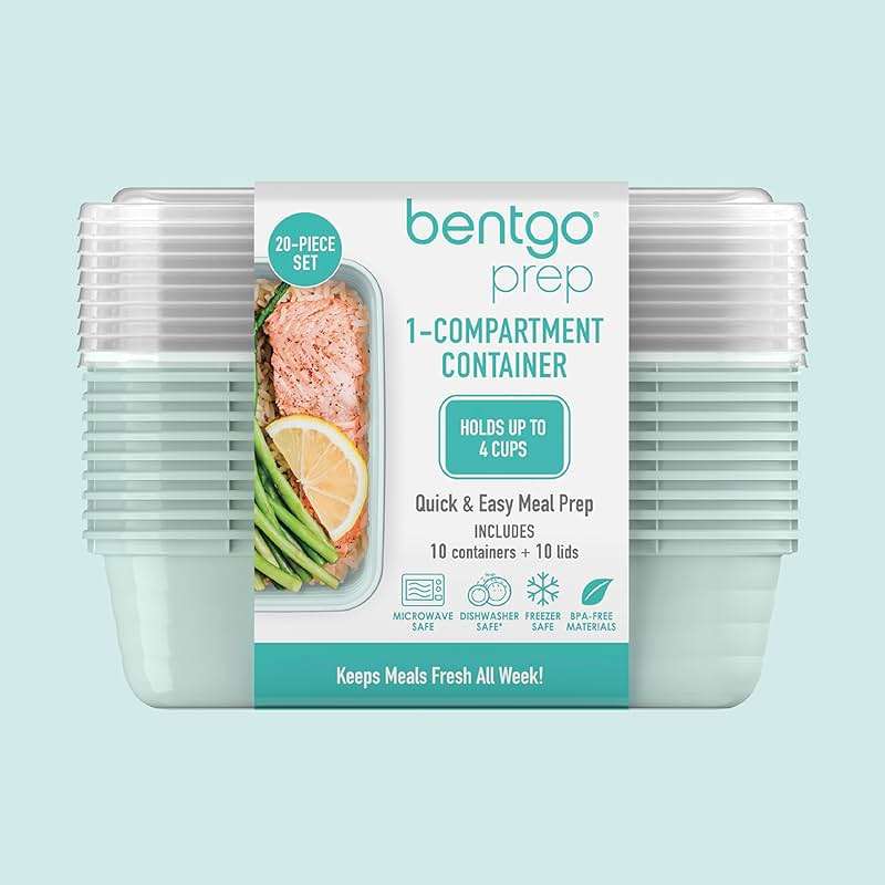Bentgo Prep - 20-Piece 1-Compartment Reusable Meal Prep Containers with Lids, PFAS & BPA Free Materials, Durable, Microwave, Freezer, & Dishwasher Safe To Go Food Storage (Mint) - Image 8