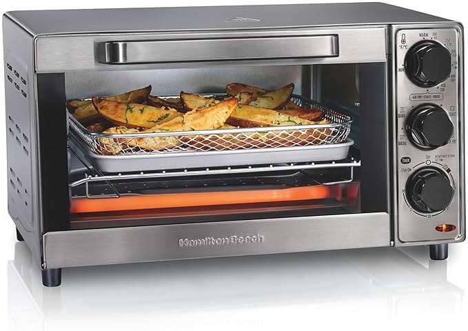 Hamilton Beach Sure-Crisp Air Fryer Toaster Oven Combo, Fits 9” Pizza, 4 Slice Capacity, Powerful Circulation, Auto Shutoff, Stainless Steel (31403) - Image 1