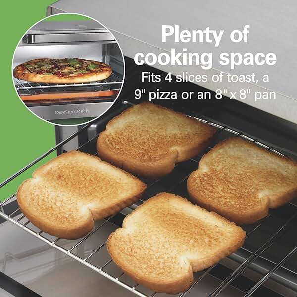 Hamilton Beach Sure-Crisp Air Fryer Toaster Oven Combo, Fits 9” Pizza, 4 Slice Capacity, Powerful Circulation, Auto Shutoff, Stainless Steel (31403) - Image 5