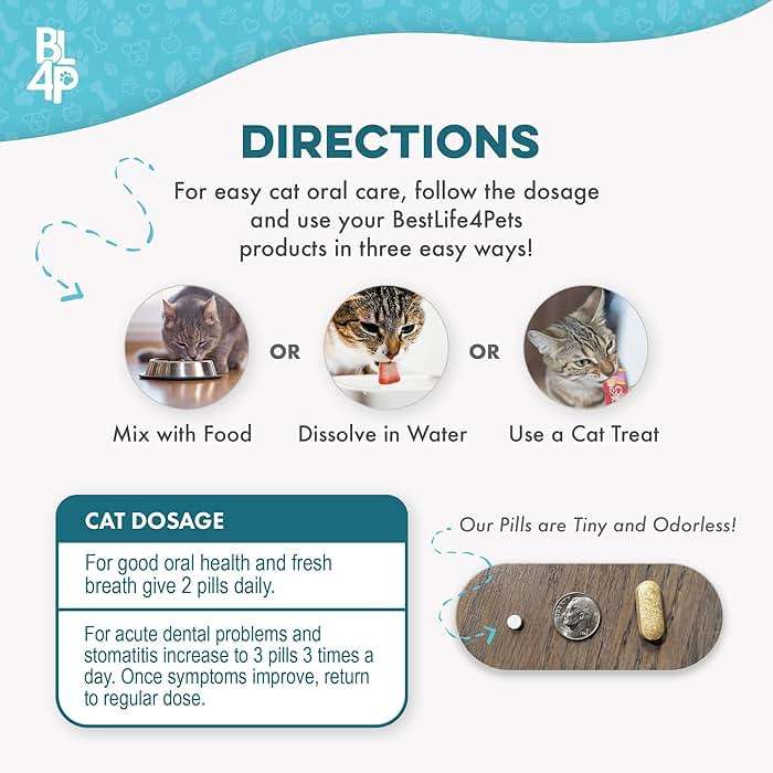 Cat Dental Care Supplement for Bad Breath, Tartar & Gum Support - Natural Cat Teeth Cleaning Oral Tablets Provide Eating & Gum Comfort, Teeth Wellness and Plaque Control, Tiny Dissolvable 400 Pills - Image 6