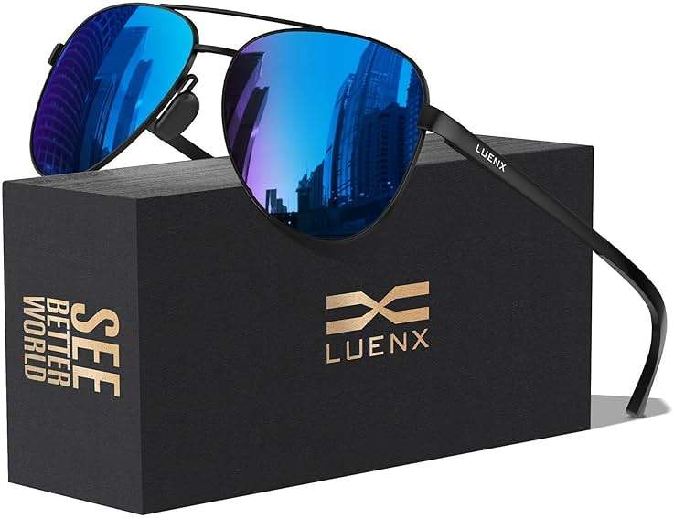 LUENX Aviator Sunglasses for Men Women Polarized - UV400 Protection, Stylish Shades, Driving, Outdoor Activities - Image 1