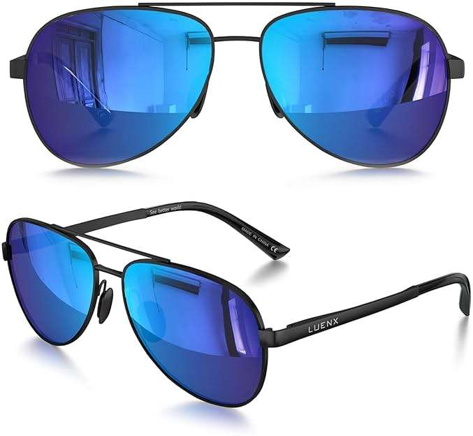 LUENX Aviator Sunglasses for Men Women Polarized - UV400 Protection, Stylish Shades, Driving, Outdoor Activities - Image 7