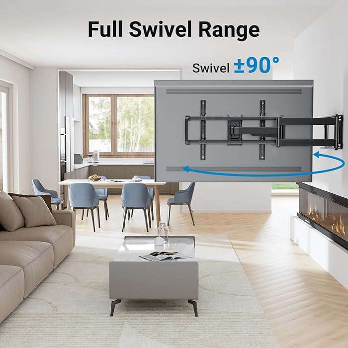 PERLESMITH Long Arm TV Wall Mount Full Motion for 37-75 inch TVs, Corner TV Mount Bracket with 27.36-inch Articulating Long Extension Arm, Swivel&Tilt, Max VESA 600x400mm up to 110lbs, 16" Wood Stud - Image 3