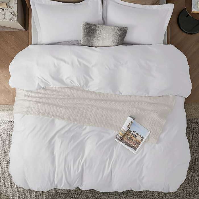 Bedsure White Duvet Cover Queen Size - Soft Double Brushed Bedding Set for Kids & Adults, Zipper Closure, 3 Pieces, Includes 1 Duvet Cover (90"x90") & 2 Pillow Shams, NO Comforter - Image 2
