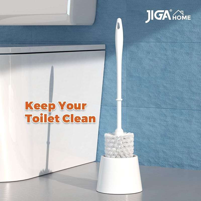 JIGA 3 Pack Toilet Brush and Holder Set, Toilet Bowl Brush with Caddy Bathroom Stiff Bristles Toilet Scrub Brush, White - Image 7