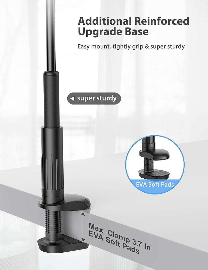 Tablet Stand Holder for Bed, Gooseneck Mount with Adjustable Flexible Arm Compatible with iPad Air Pro Mini, Samsung Tab, Nintendo Switch Kindle Other 4.7"-12.9" Device - Image 5