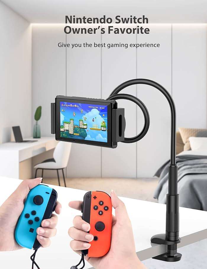 Tablet Stand Holder for Bed, Gooseneck Mount with Adjustable Flexible Arm Compatible with iPad Air Pro Mini, Samsung Tab, Nintendo Switch Kindle Other 4.7"-12.9" Device - Image 6