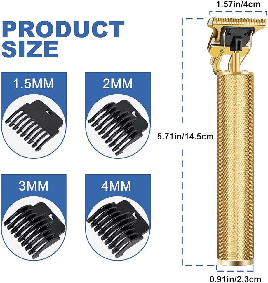 candyfouse Hair Clippers for Men, Rechargeable Beard Trimmer with 4 Limit Combs, Grooming Kit for Barbers Haircut, USB Type-C Charging, Professional Shaver Gifts - Image 7
