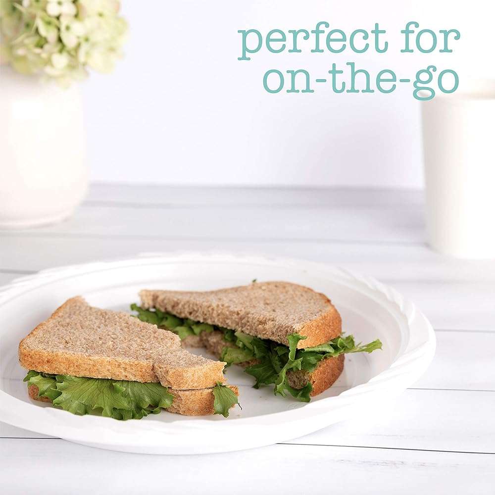 100 Count Disposable 10 Inch White Plastic Dinner Plates Extra Large - Image 5