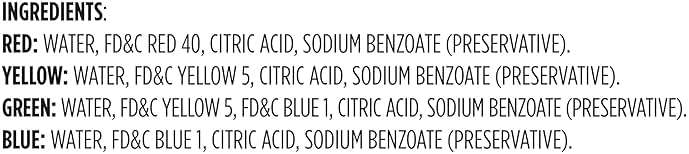 Amazon Grocery, Assorted Food Coloring, Contains Red, Blue, Green, Yellow Bottles, 1.2 Fl Oz - Image 6
