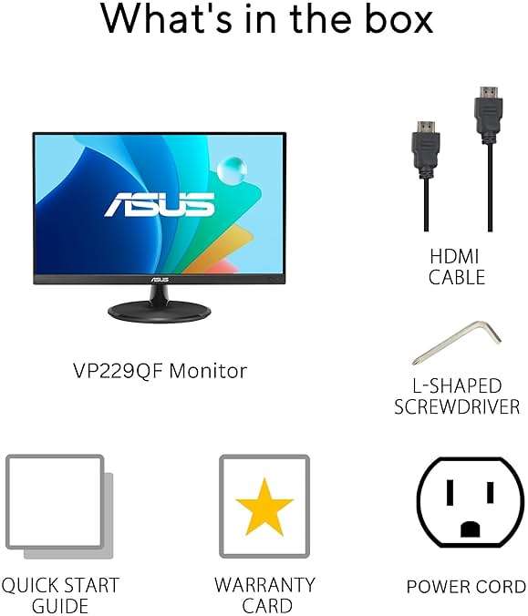 ASUS VP229Q 21.5” Monitor, 1080P Full HD, 75Hz, IPS, FreeSync/Adaptive-Sync, Eye Care, HDMI DisplayPort VGA, Frameless, VESA Wall Mountable Black - Image 8