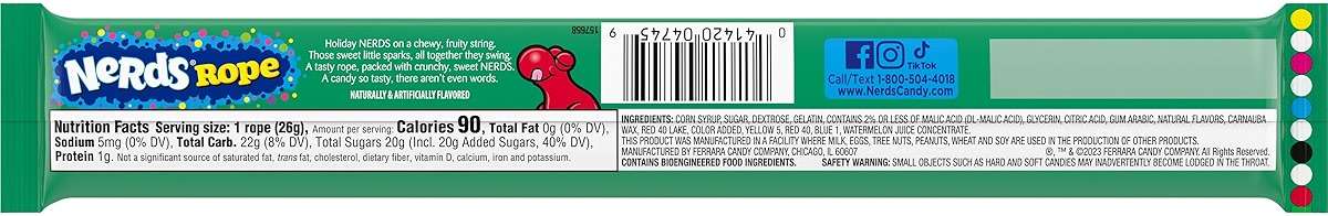 Nerds Holiday Ropes, Individually Wrapped Holiday Candy for Stocking Stuffers, Christmas Candy, 0.92 Oz, Pack of 24 - Image 5