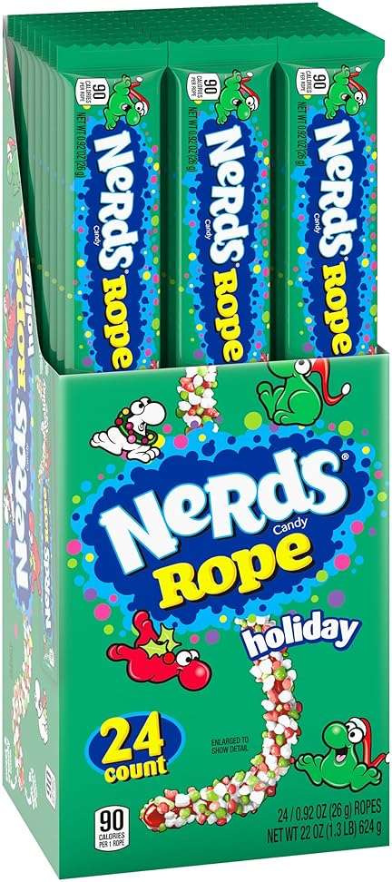Nerds Holiday Ropes, Individually Wrapped Holiday Candy for Stocking Stuffers, Christmas Candy, 0.92 Oz, Pack of 24 - Image 8