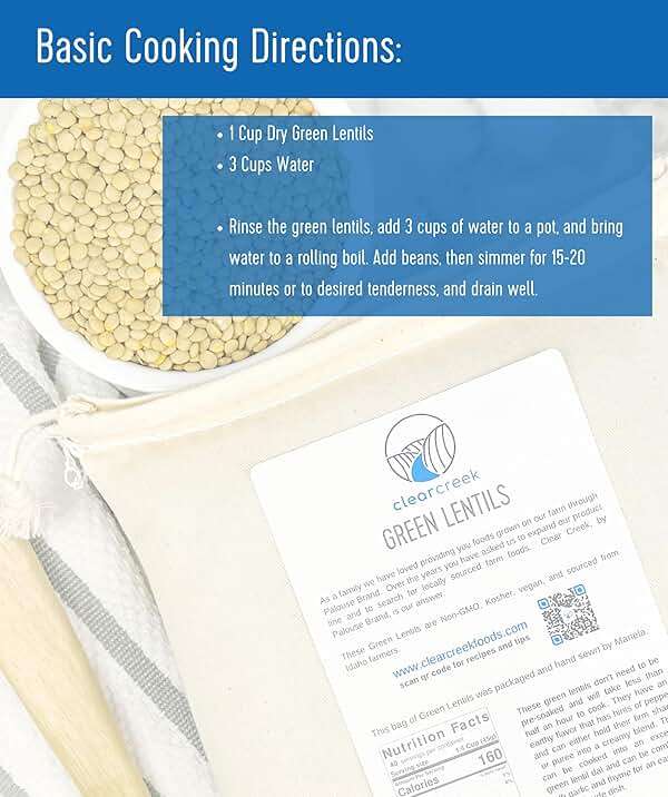 Red Lentils | Green Lentils | Golden Lentils | 12 LBS Total | Non-GMO | 100% Non Irradiated | Kosher | USA Grown | Vegan - Image 6