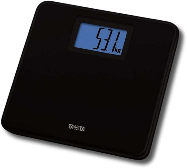 Tanita HD-662 Digital Weight Scale (Black) - Japan Technology Bathroom Scale with 330 lb Weight Capacity - 2" Blue Backlit Large LCD Display - Accurate, Durable, Step-On Operation - Image 1