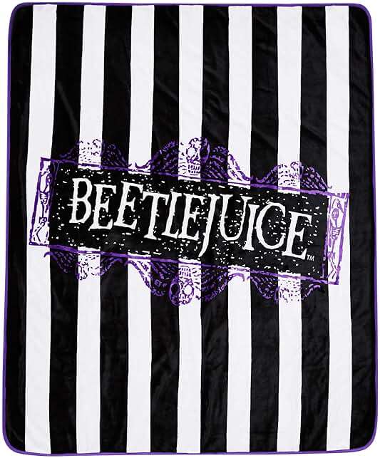 Spirit Halloween Reversible Beetlejuice Fleece Blanket - Image 4