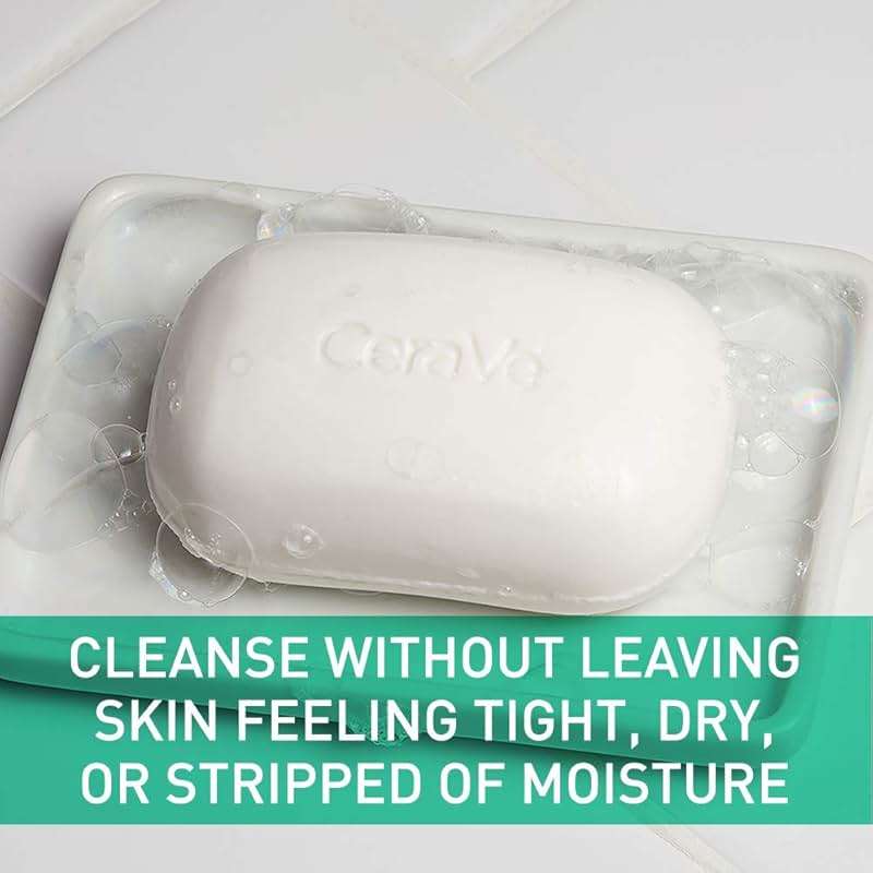 CeraVe Foaming Cleanser Bar, Soap-Free Body and Face Cleanser Bar for Oily Skin, Fragrance Free, 4.5 Ounce - Image 3