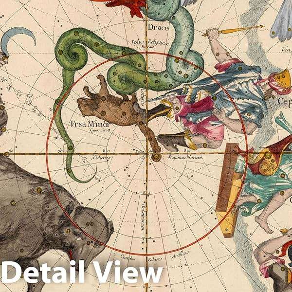 Ursa Major, Ursa Minor, and Perseus - Celestial Map 1693 Historical Star Chart Print - 62in x 44in - Image 2