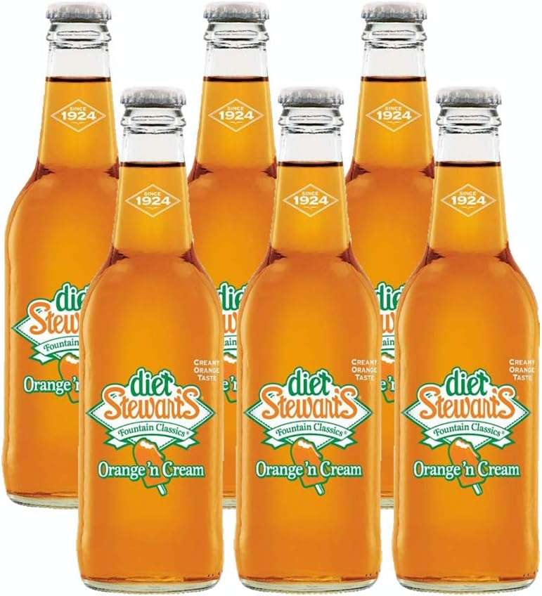 Stewart's Diet Orange N' Cream Soda, 12 Oz Glass Bottle (Pack of 6, Total of 72 Oz) - Image 1
