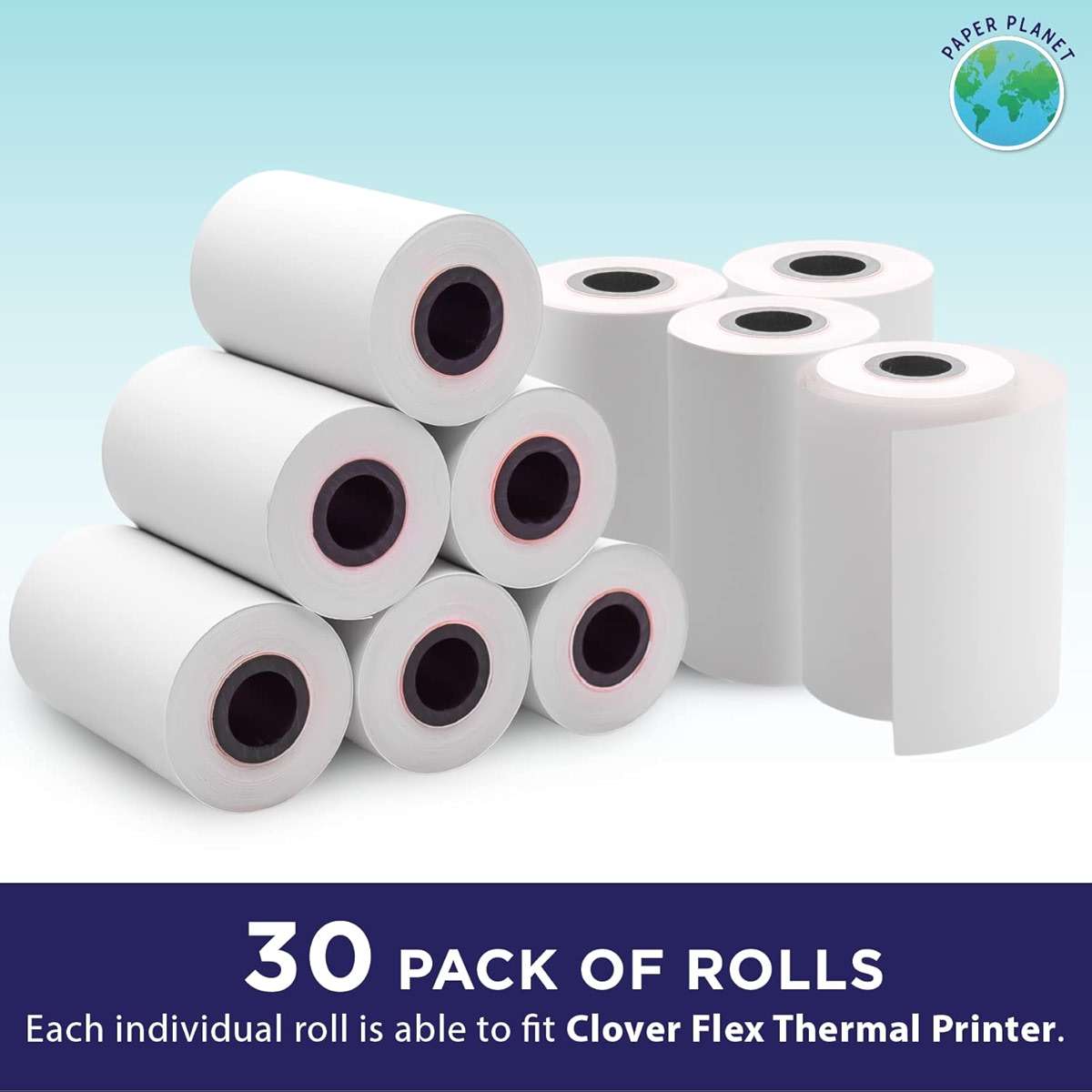PaperPlanet Thermal Receipt Paper for Clover Flex | 30 Rolls | Compatible with Clover POS models C400 C401 C403 C405 C406 - Image 2