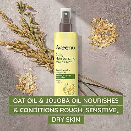 Aveeno Daily Moisturizing Body Oil Mist with Oat Oil and Jojoba Oil for Rough, Dry, Sensitive Skin, Nourishing Body Spray for Smoother, More Even Skin, Paraben- & Silicone-Free, 6.7 fl. oz - Image 3