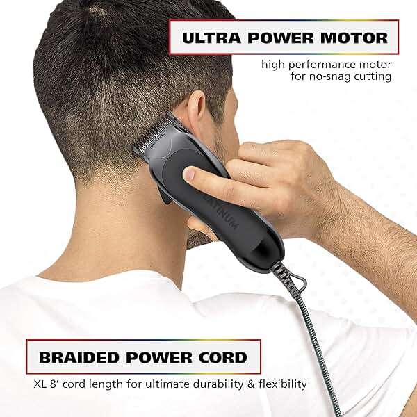 Wahl USA Pro Series Platinum Corded Clipper & Corded Trimmer for Home Haircutting with Color Coded Guide Combs – Model 79804-100 - Image 5