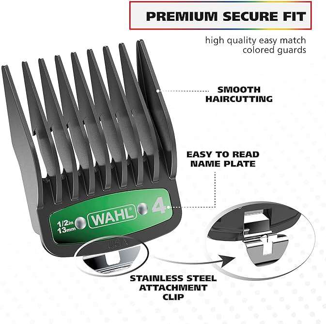 Wahl USA Pro Series Platinum Corded Clipper & Corded Trimmer for Home Haircutting with Color Coded Guide Combs – Model 79804-100 - Image 7