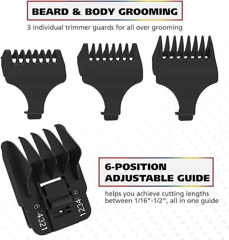 Wahl USA Pro Series Platinum Corded Clipper & Corded Trimmer for Home Haircutting with Color Coded Guide Combs – Model 79804-100 - Image 9
