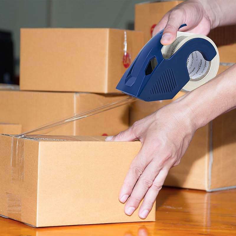 Amazon Basics Heavy Duty Packaging Tape with Dispenser for Shipping, Sealing Boxes, Moving and Storing, 1.88" x 22.2 yds, 6-Pack, 4.33 x 2.64 x 2.36 in - Image 6