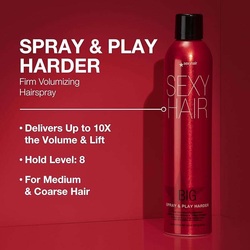 SexyHair Big Spray & Play Harder Firm Volumizing Hairspray | All Day Hold and Shine | Up to 72 Hour Humidity Resistance - Image 2