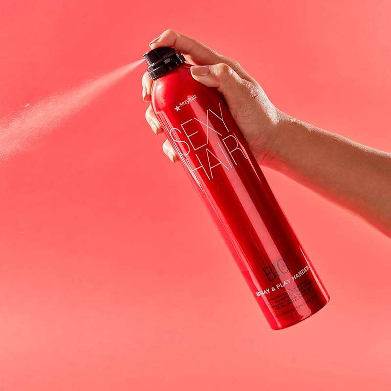 SexyHair Big Spray & Play Harder Firm Volumizing Hairspray | All Day Hold and Shine | Up to 72 Hour Humidity Resistance - Image 5
