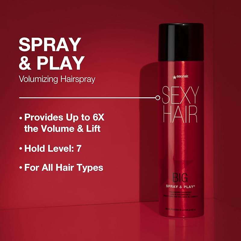 SexyHair Big Spray & Play Volumizing Hairspray | Hold and Shine | Up to 72 Hour Humidity Resistance | All Hair Types - Image 3