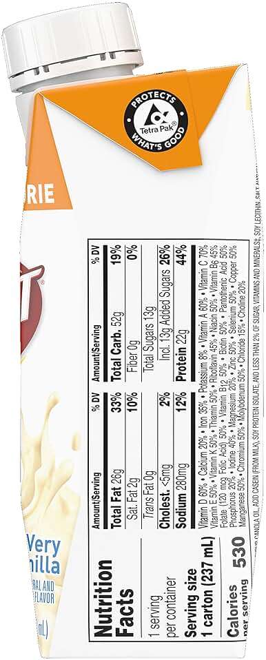 Boost Very High Calorie Nutritional Drink, High Protein Nutrition Shake, Ready to Drink Nutrition Beverage, Balanced Nutritional Drink, Meal Replacement Shake, Very Vanilla, 8 Fluid Ounce (Pack of 12) - Image 7