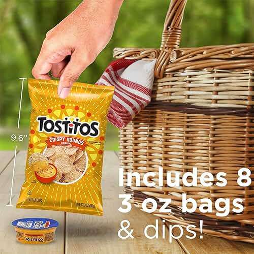 Tostitos Tortilla Chips Chip and Dip Pack, 3 Oz Crispy Rounds and 3.8 Oz Medium Dip, 1 Set - Image 7