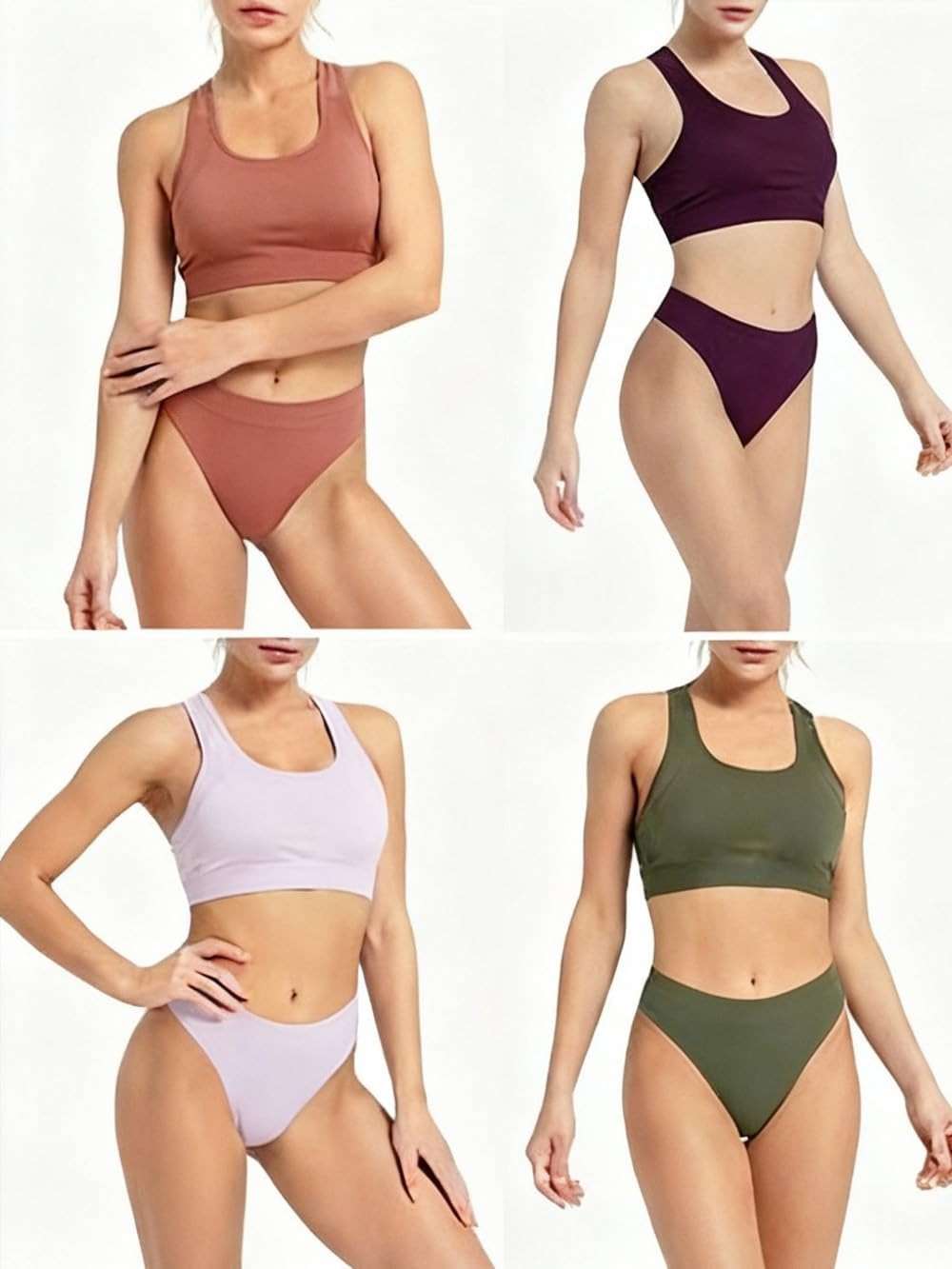 GRANKEE Women's High Waisted Breathable Seamless Thong Panties,No Show Workout Underwear,Comfortable Cotton Crotch,6 Pack - Image 2