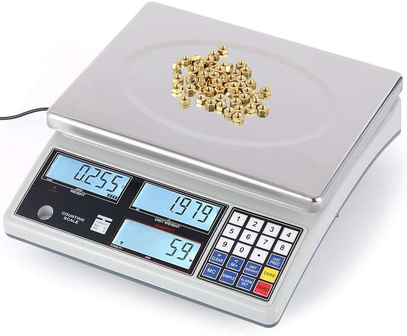 Bonvoisin Industrial Counting Scale Digital Scale for Parts and Coins kg/g/lb Electronic Gram Scale Inventory Counting Scale Industrial Parts Coins Piece Counting Scale (30kg/66lb, 1g) - Image 1