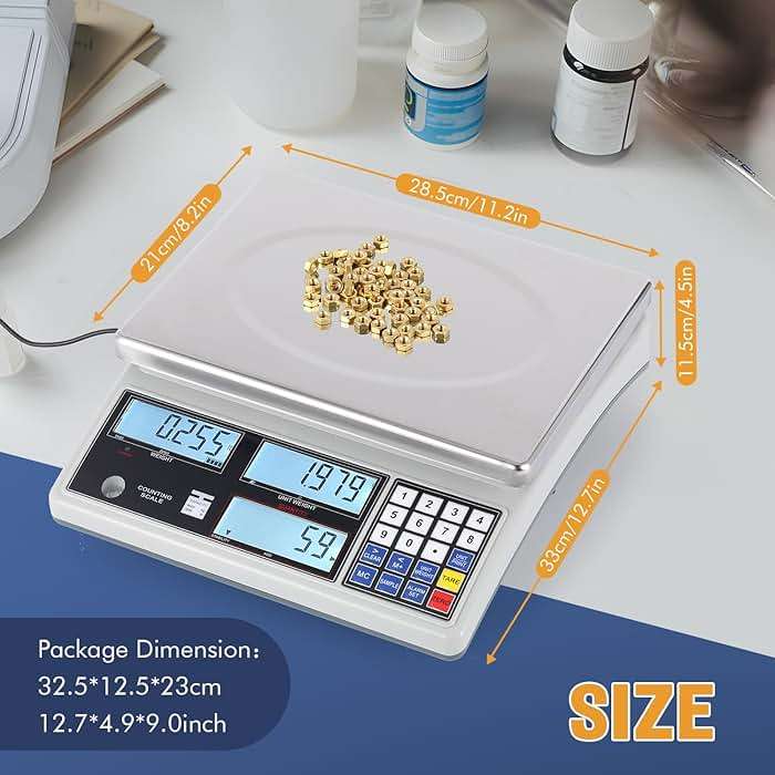 Bonvoisin Industrial Counting Scale Digital Scale for Parts and Coins kg/g/lb Electronic Gram Scale Inventory Counting Scale Industrial Parts Coins Piece Counting Scale (30kg/66lb, 1g) - Image 2