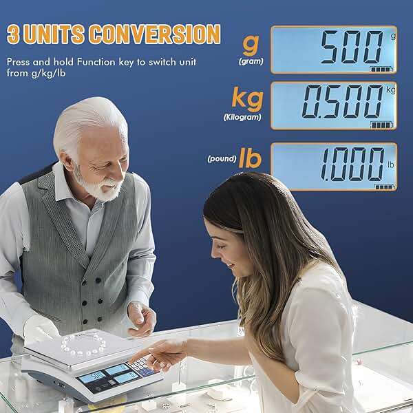 Bonvoisin Industrial Counting Scale Digital Scale for Parts and Coins kg/g/lb Electronic Gram Scale Inventory Counting Scale Industrial Parts Coins Piece Counting Scale (30kg/66lb, 1g) - Image 4