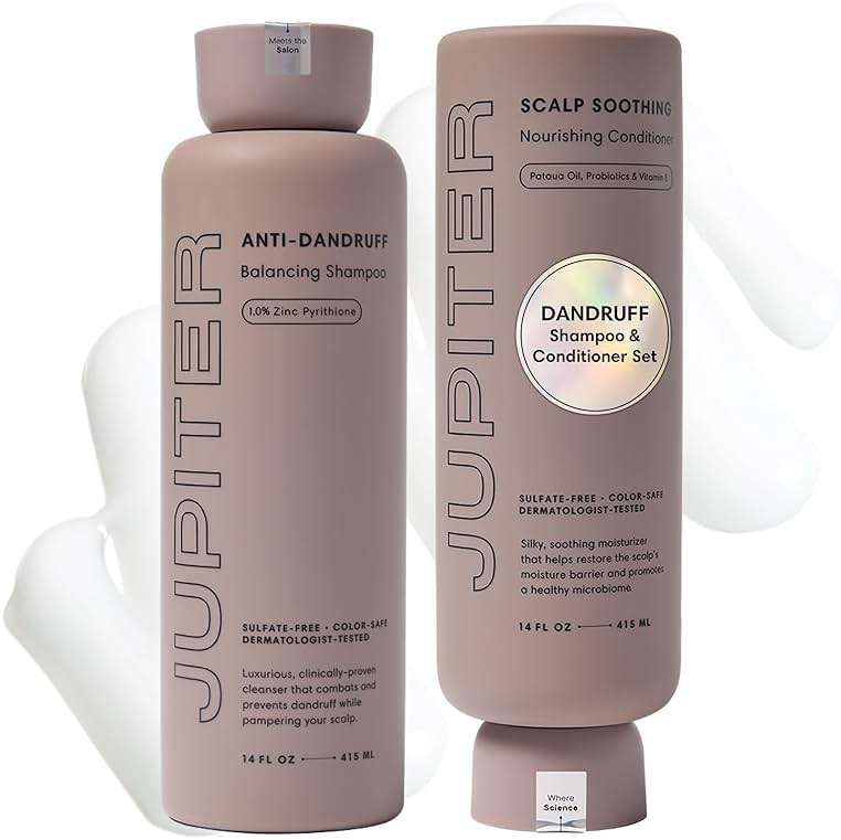 Jupiter Balancing Shampoo & Nourishing Conditioner for Men & Women - Clarifying Cleanse for Oily, Dry & Sensitive Scalp - Hydrates, Softens & Smooths - Color-Safe, Sulfate-Free, Paraben-Free - Image 1