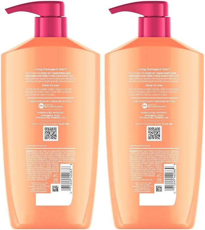 L'Oreal Paris Elvive Dream Lengths Shampoo and Conditioner Kit, Paraben Free, 1 kit - Image 9