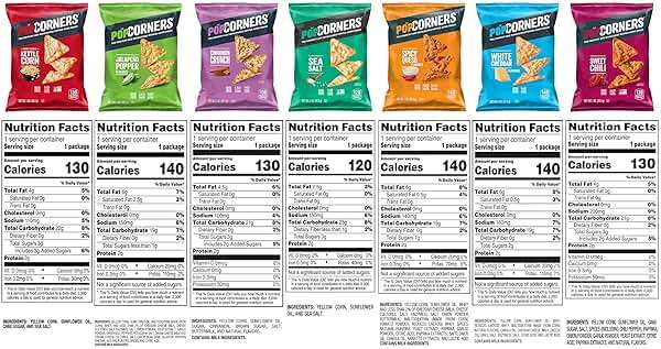 PopCorners Popped Corn Chips, 7 Flavor Variety Snack Pack, 1 oz Bags, (20 Pack), Gluten Free, No Artificial Colors, No Artificial Flavors - Image 11