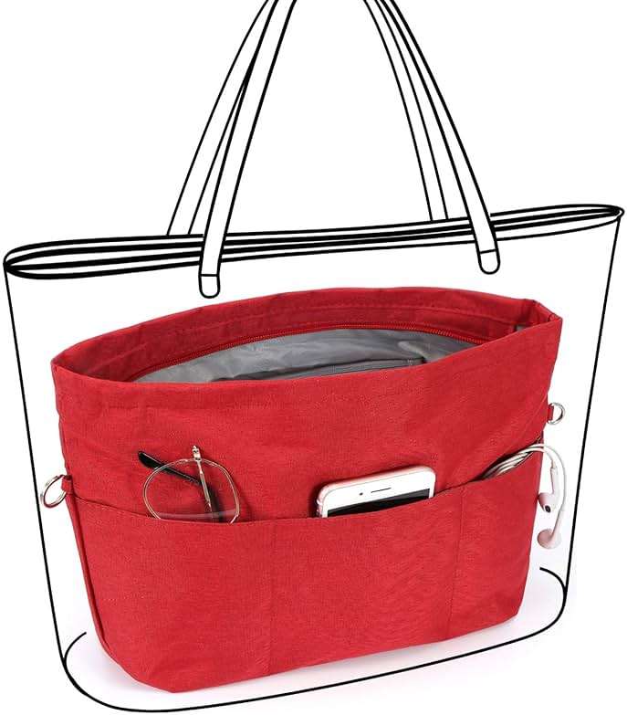 VANCORE Purse Organizer Insert for Handbags,Tote Bag Organizer Insert with Zipper Bag,Premium Handbag Organizer Inside Liner for Women - Image 4