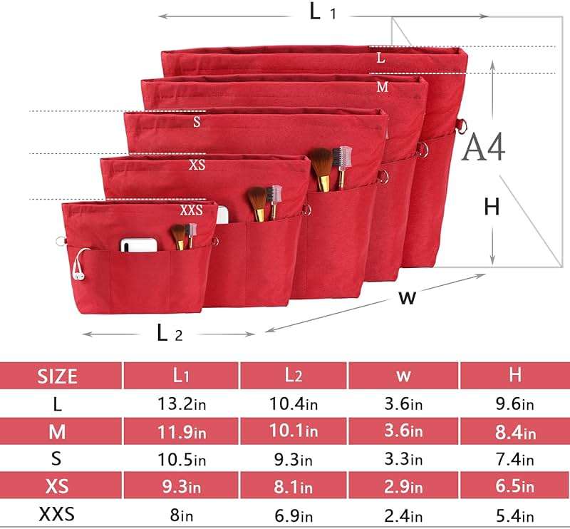 VANCORE Purse Organizer Insert for Handbags,Tote Bag Organizer Insert with Zipper Bag,Premium Handbag Organizer Inside Liner for Women - Image 5