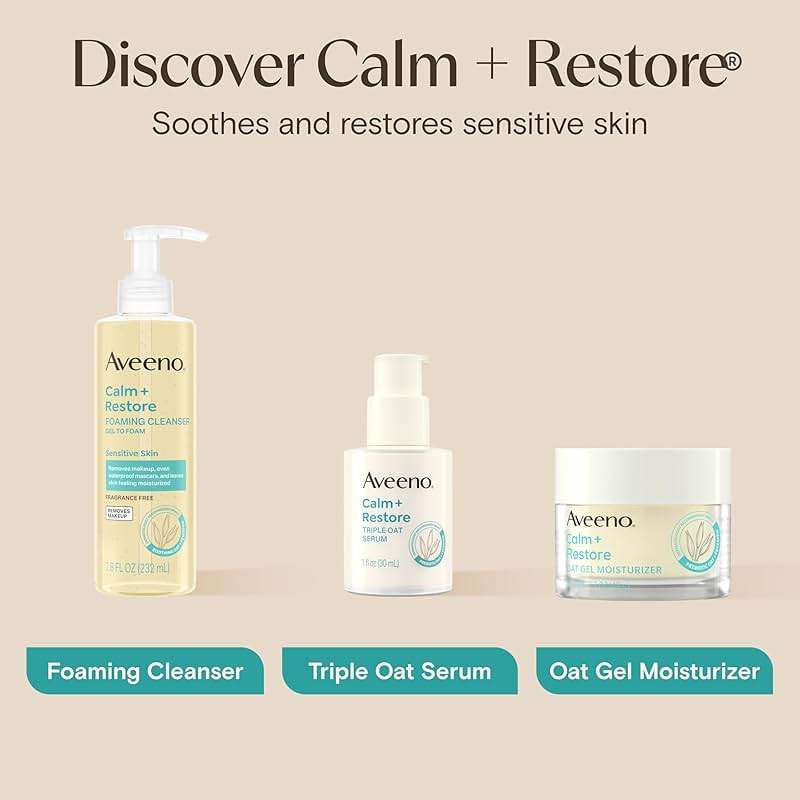 Aveeno Calm + Restore Oat Gel Face Moisturizer for Sensitive Skin, Fast-Absorbing & Lightweight Gel Moisturizer & Face Cream with Prebiotic Oat & Feverfew, Fragrance-Free & Hypoallergenic, 1.7 Fl Oz - Image 7