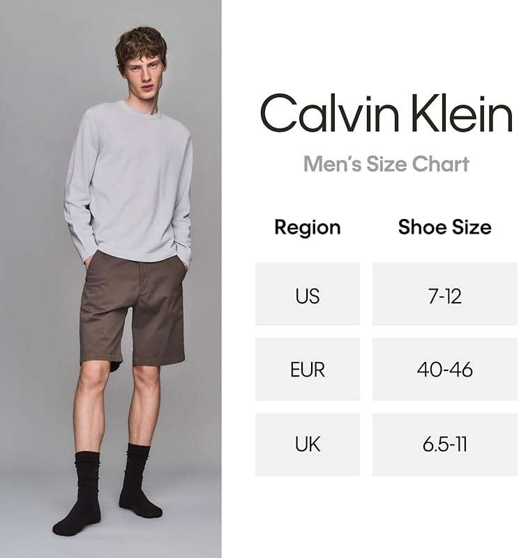 Calvin Klein Mens Dress Socks - 6 Pairs Soft Cotton Blend Crew Socks for Men - Classic Comfort Stay Up Cuff Mixed Pattern - Image 6