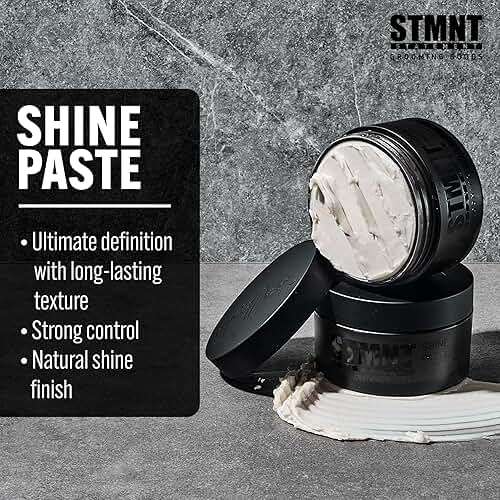 STMNT Grooming Goods Shine Paste | Natural Shine Finish | Strong Control | Non-Greasy Formula - Image 3