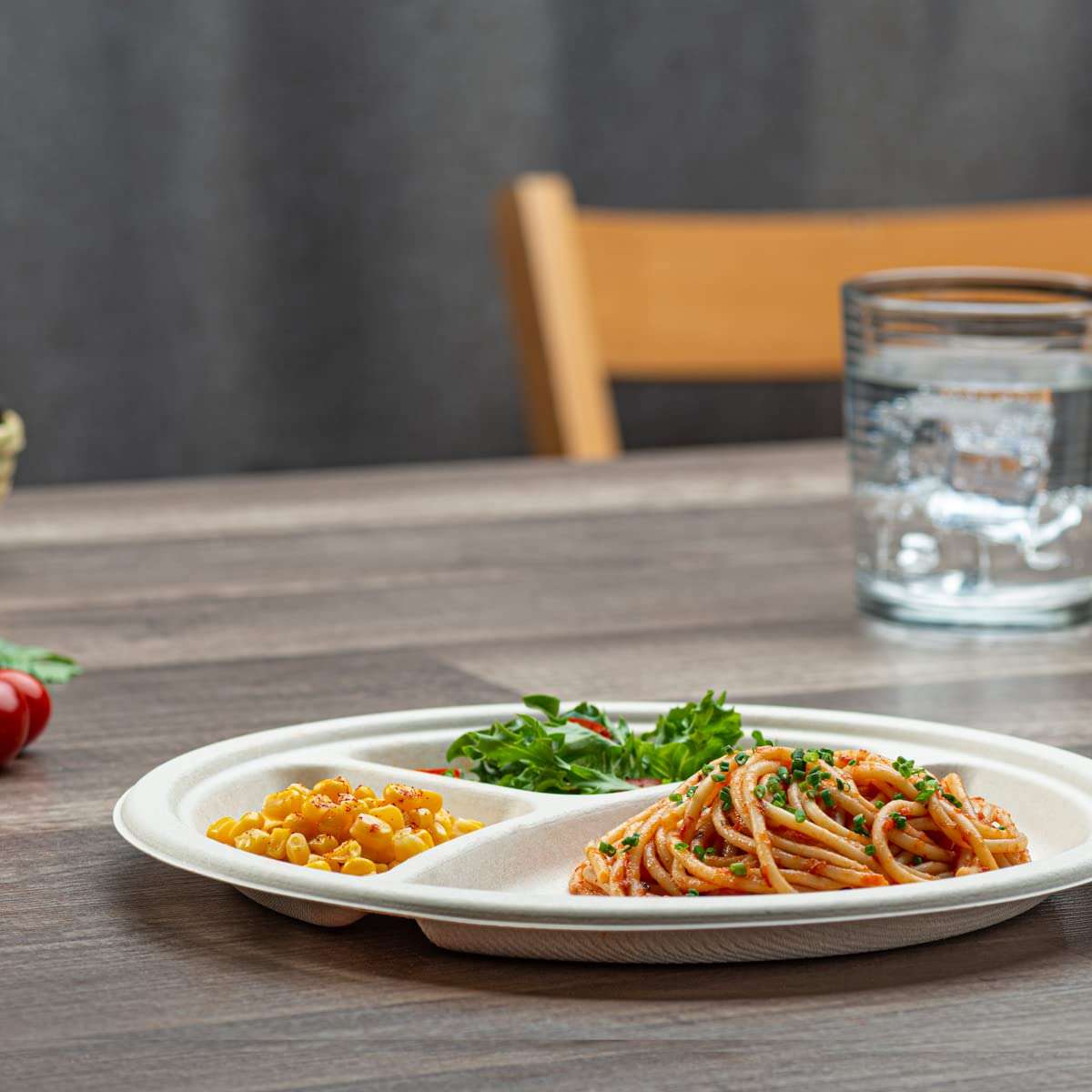 GUSTO 10 Inch 3-Compartment Sugarcane Paper Plates [125 Count] Heavy Duty Compostable Divided Dinnerware – Disposable Bagasse Plates for Meals & Parties (Formerly Comfy Package) - Image 3