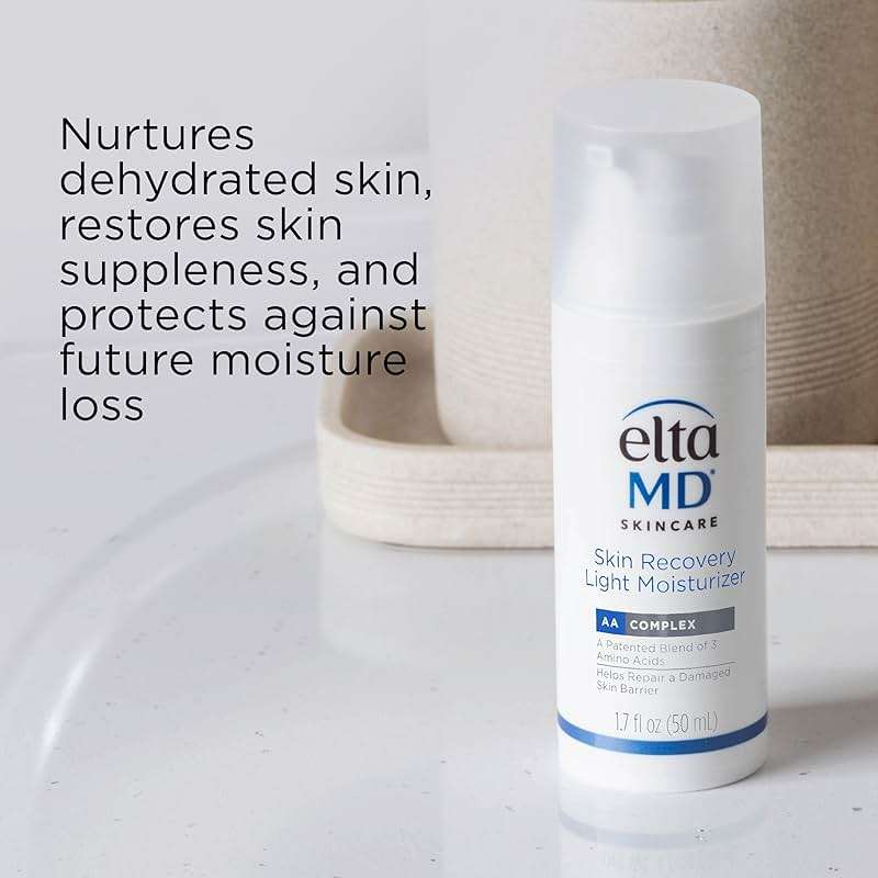 EltaMD Skin Recovery Light Face Moisturizer for Dry Skin, Oil Free Moisturizer for Face and Acne Prone Skin Care, 1.7 oz Pump - Image 5
