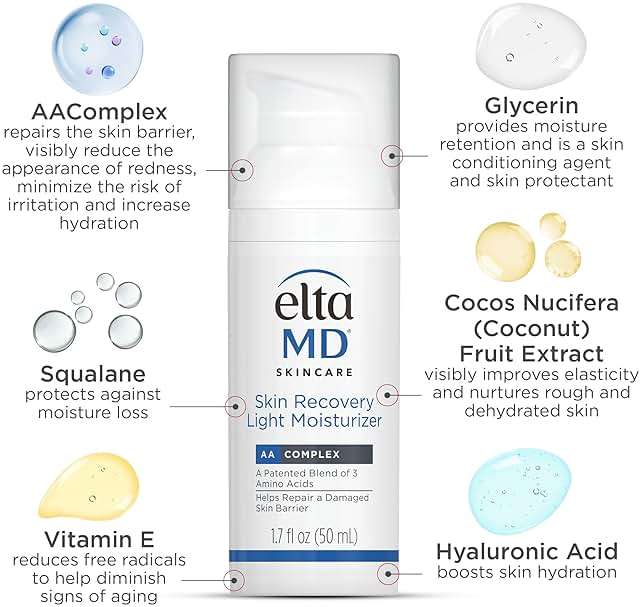 EltaMD Skin Recovery Light Face Moisturizer for Dry Skin, Oil Free Moisturizer for Face and Acne Prone Skin Care, 1.7 oz Pump - Image 7